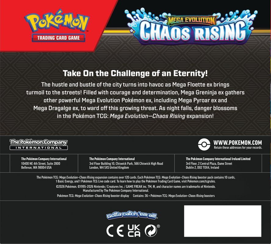 PRE ORDER - Pokémon TCG: Chaos Rising (ME04) Booster Box 36ct Display