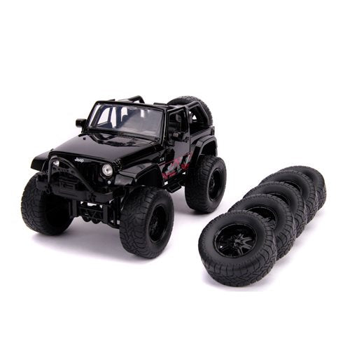 Just Trucks 07 Jeep Black Pink 1:24 Vehicle and Rack