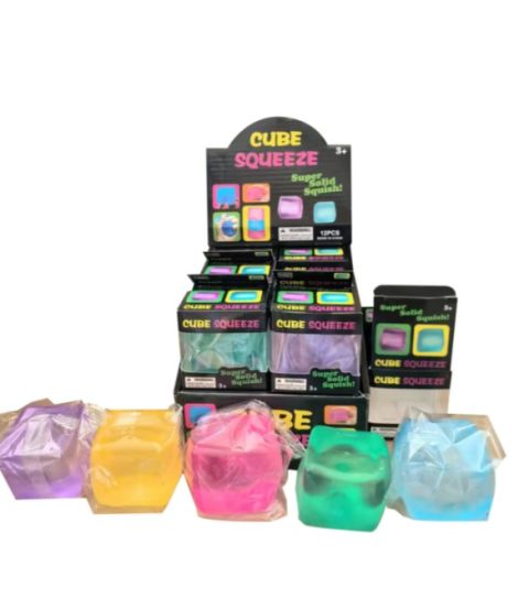 (Display of 12) Needoh Frosted Nice Cube Figure