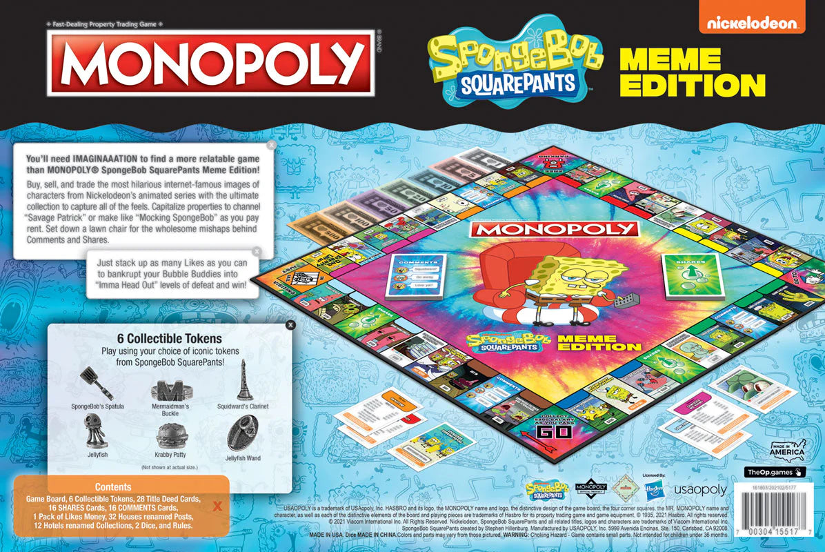 Monopoly Spongebob Squarepants Meme Edition