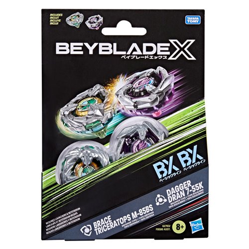 Beyblade X Brace Triceratops M & Dagger Dran Dual Pack Set