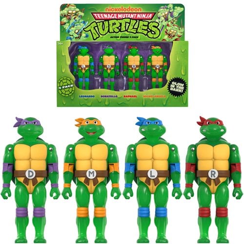 TMNT Mutagen Ooze Glow-in-the-Dark  ReAction+ Figures 4-Pack