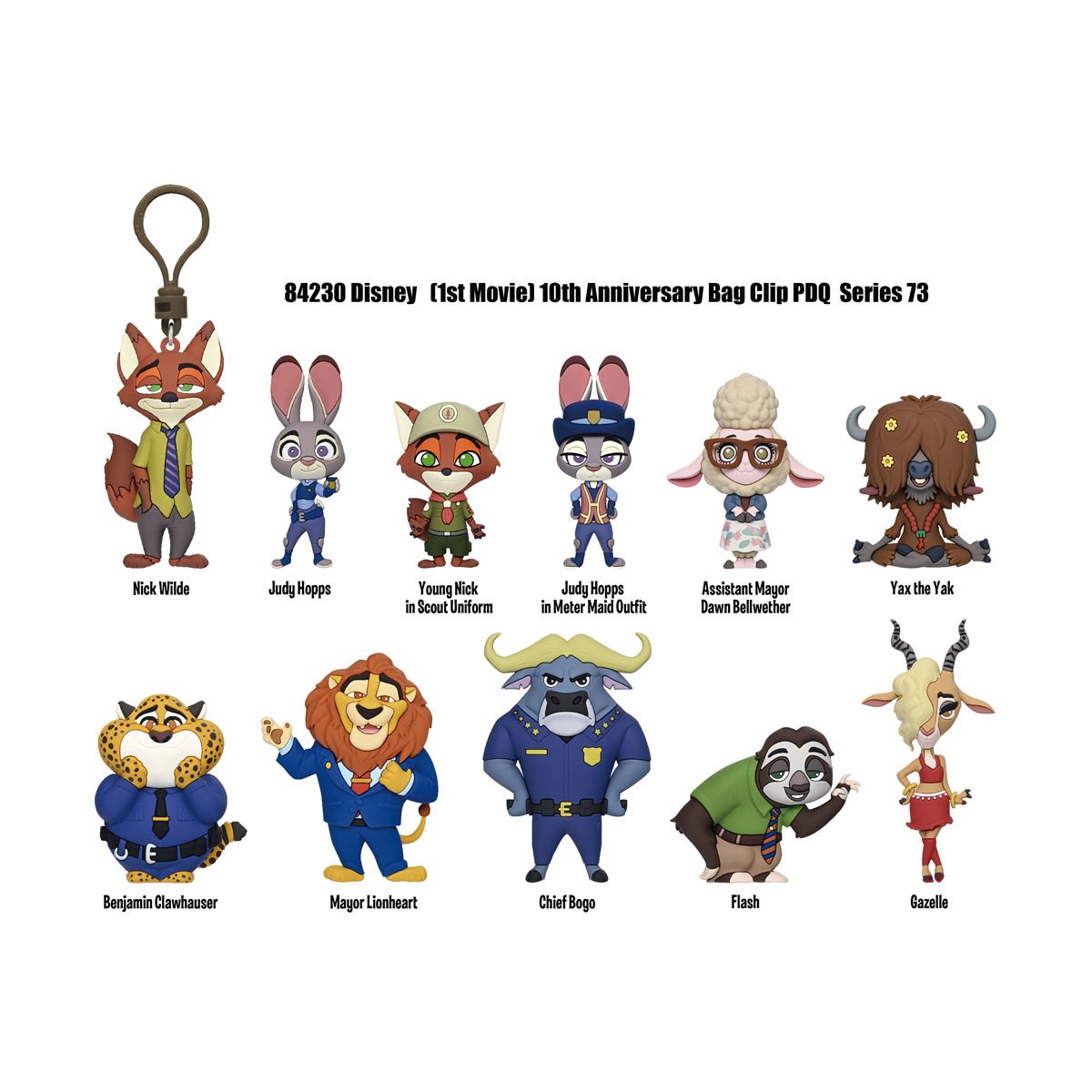 Zootopia 10th Anniversary Series 73 3D Foam Bag Clip