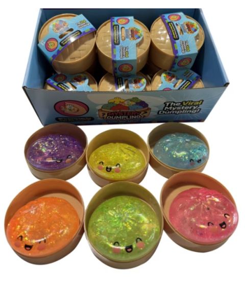 Display Of 12 Dumpling Squishy Mystery Box, 8.5cm Dumpling Slow Rising Stress Balls, Solid TPR Fidget Sensory Toy Set for Anxiety Relief