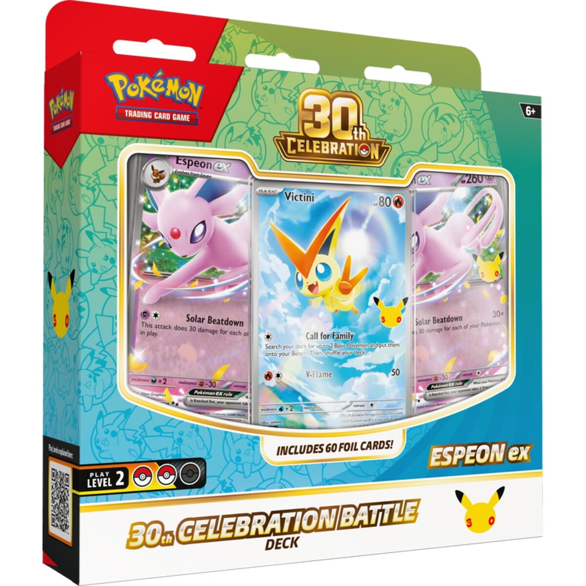 Pokémon TCG: 30th Celebration - Battle Deck Espeon ex or Umbreon ex 6ct Case