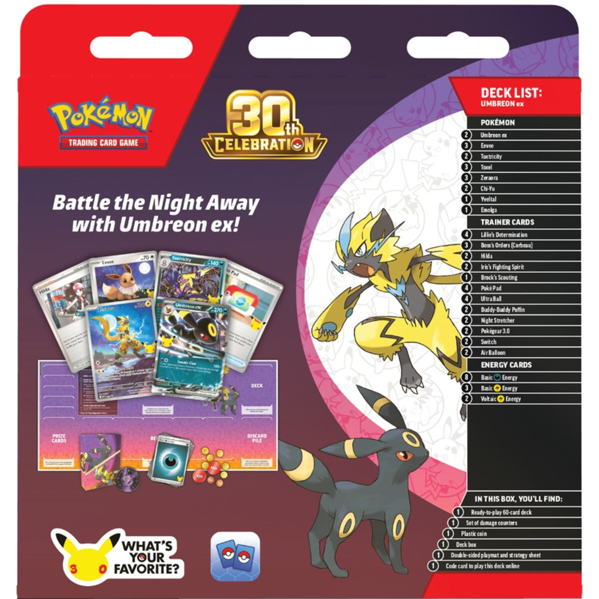 Pokémon TCG: 30th Celebration - Battle Deck Espeon ex or Umbreon ex 6ct Case