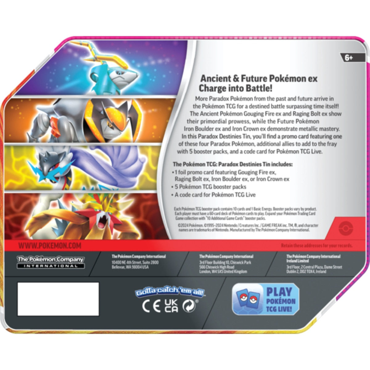 Pokemon Paradox Destinies Tin