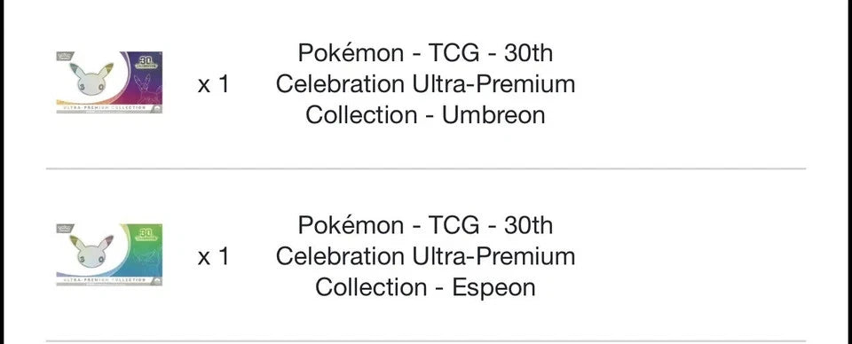 x2 Pokémon TCG : 30th Anniversary Celebrations UPC - Both Night/Day - Presale